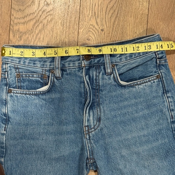 Women’s Free People Straight Leg Blue Jeans with Raw Hem - Picture 14 of 14